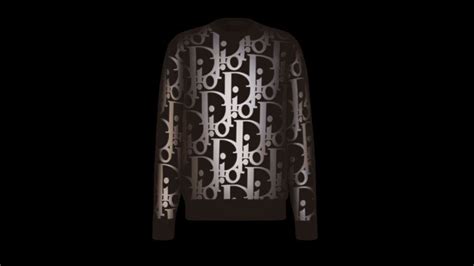 Oversized Reflective Dior Oblique Sweater White Wool Jersey